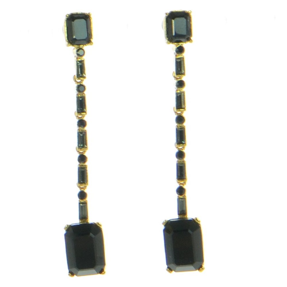 OSCAR DE LA RENTA Baguette Crystal  Drop Earrings